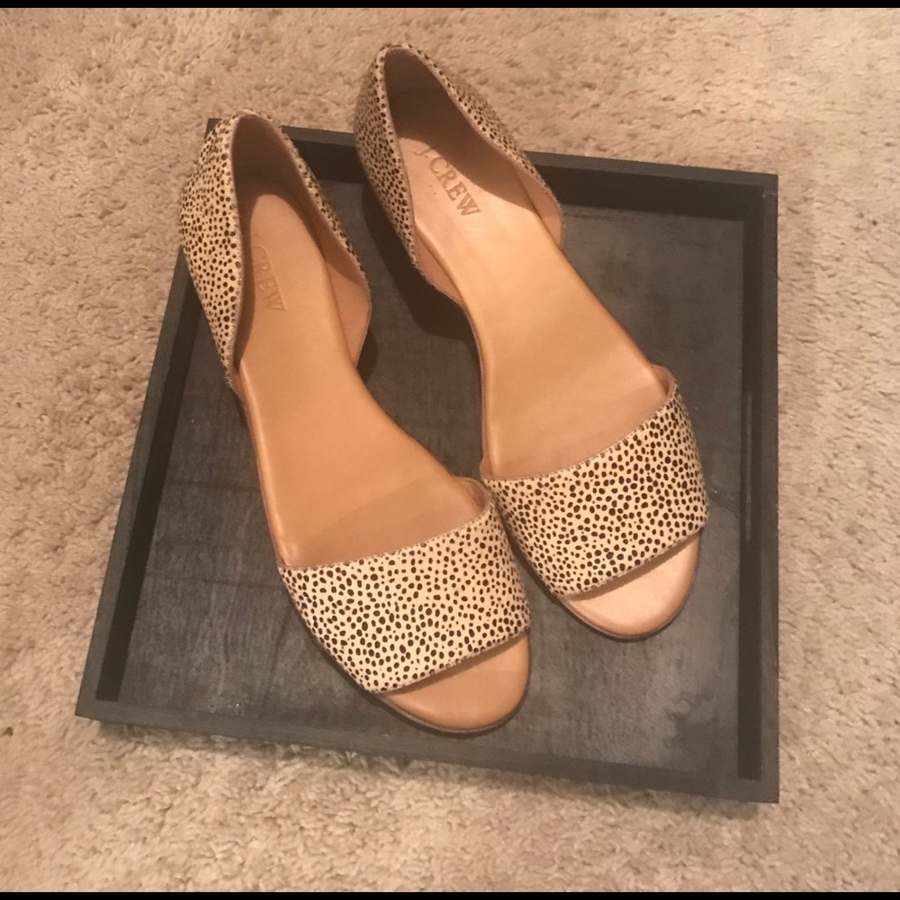 J crew Morgan calfhair peep for flats
